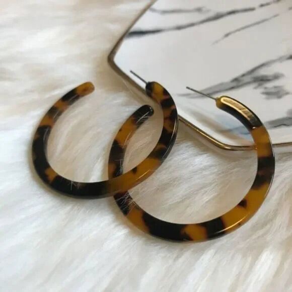 NWT Tortoise Shell Hoops - Picture 1 of 4